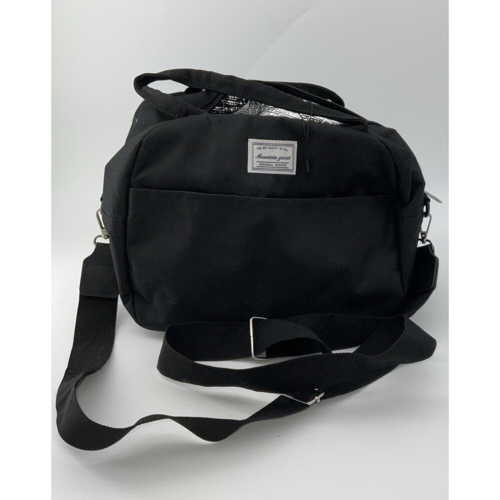 Mountain Guest Black Fabric Lunch Bag
